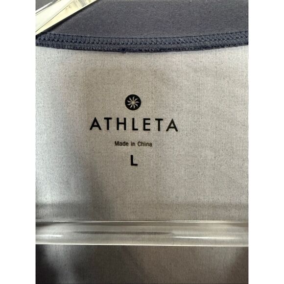Athleta Charcoal Graphic Long Sleeve Rash Guard Size L UPF Sun Protection - Picture 3 of 5